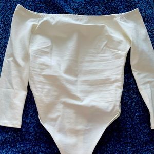 White off the shoulder bodysuit